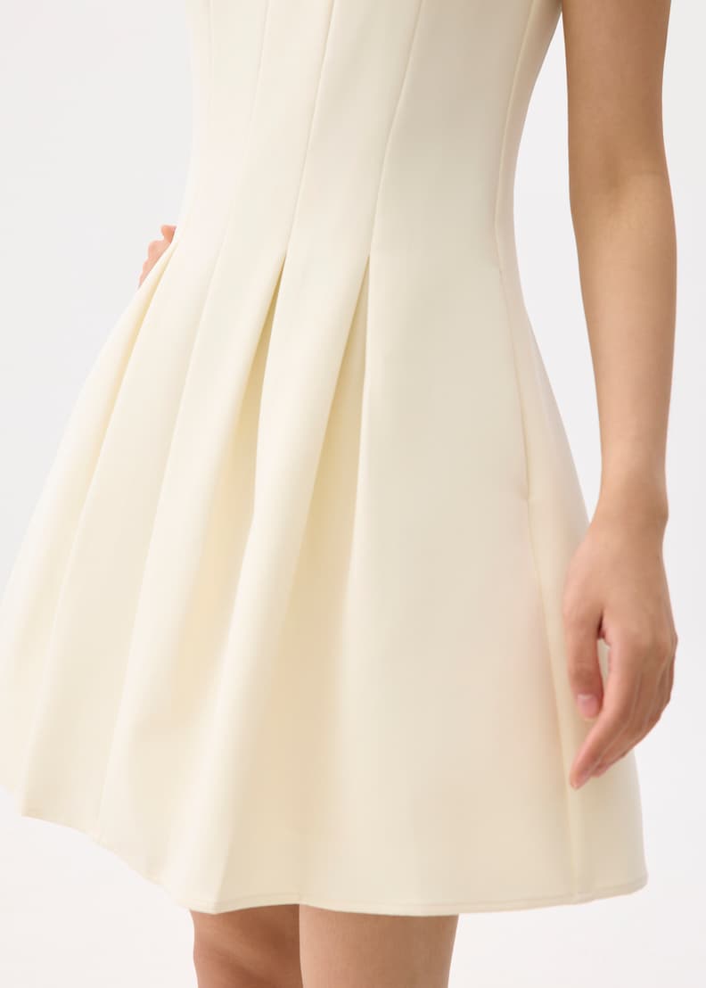 Square Neck Drop Waist Mini Dress - 图片 5