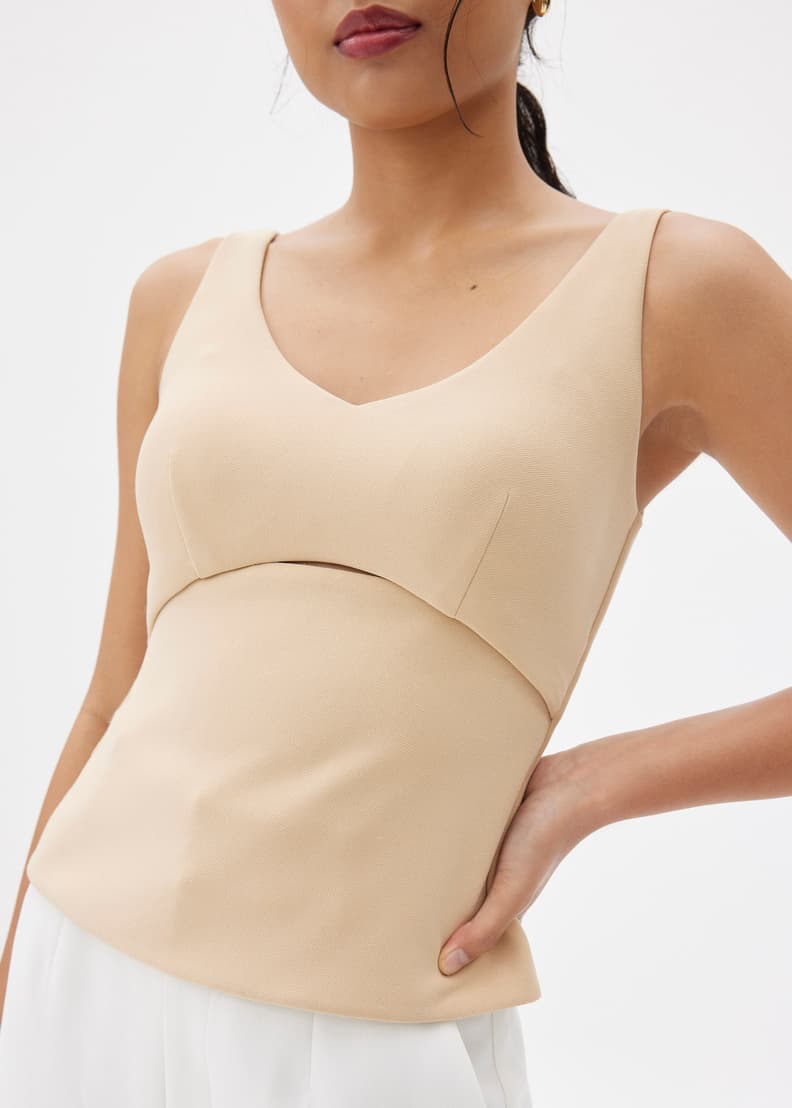 Padded Scoop Neck Fitted Top - 图片 5