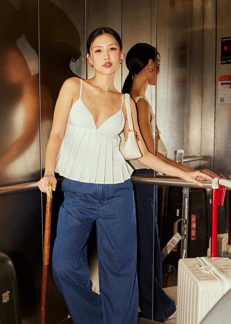 Padded Pleated Peplum Top