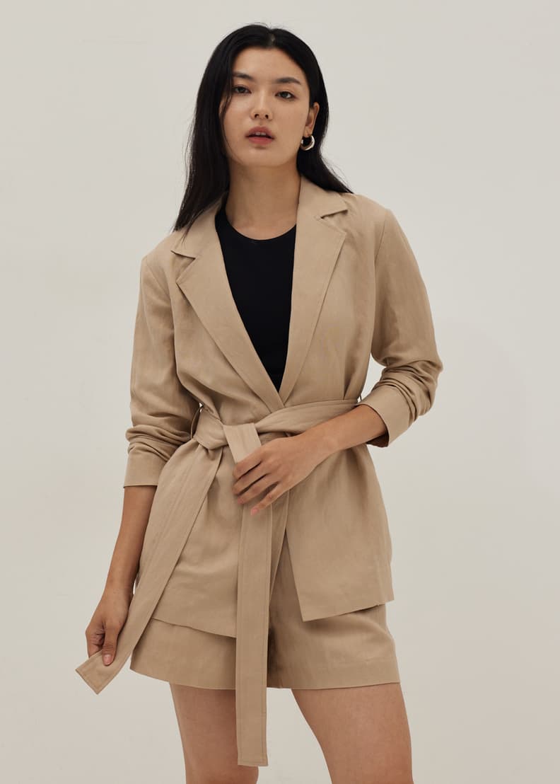 Linen Tailored Shorts - 图片 5