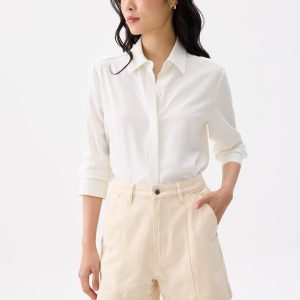 Cotton High Waist A-line Shorts