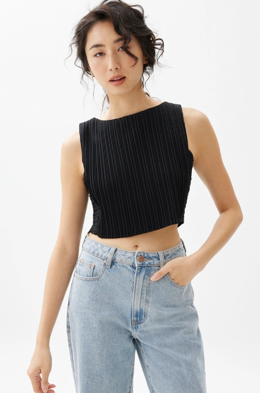 Boat Neck Crop Top - 图片 3