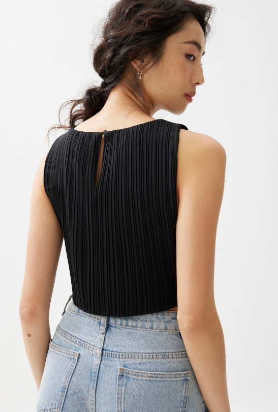 Boat Neck Crop Top - 图片 2