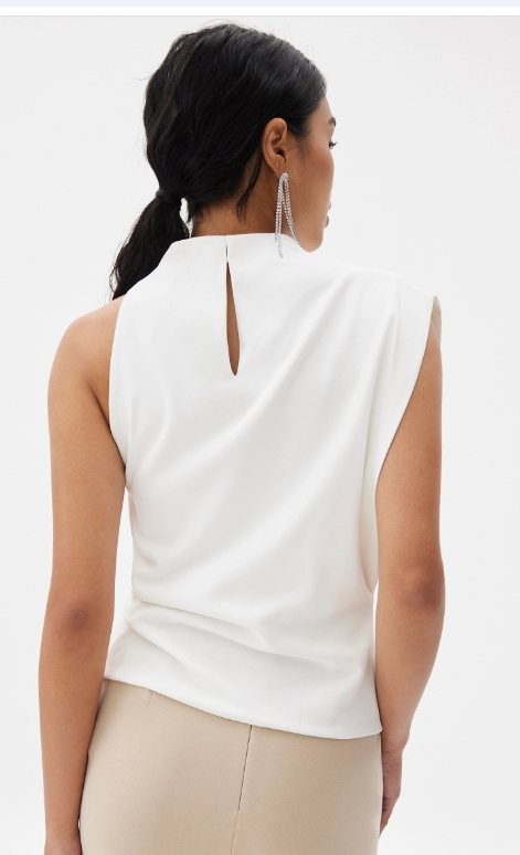 Asymmetric Drape Blouse - 图片 2