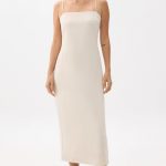 Straight Neck Slip Midi Dress