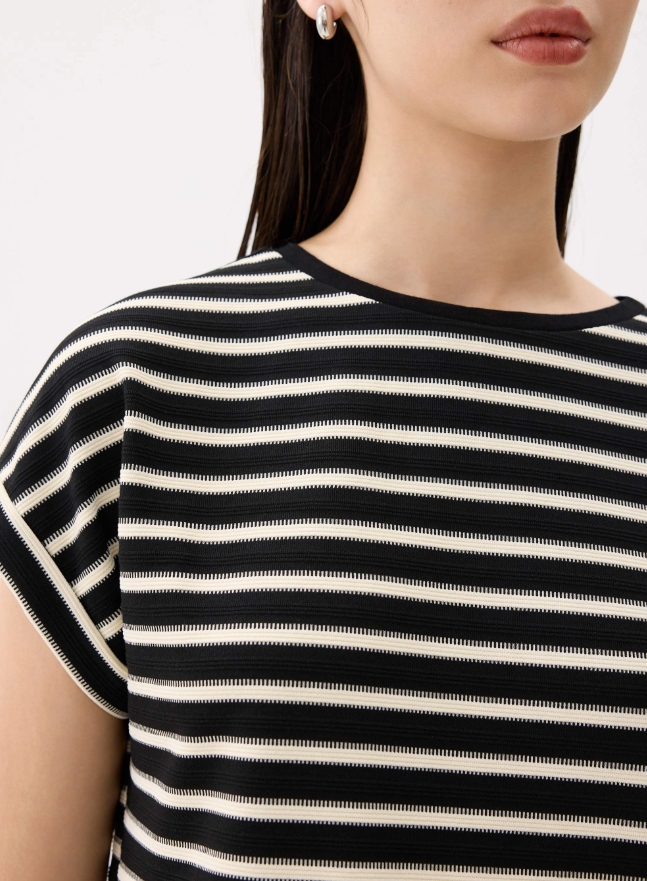 Striped Jersey Shift Mini Dress - 图片 3
