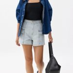 Denim High Waist A-line Shorts