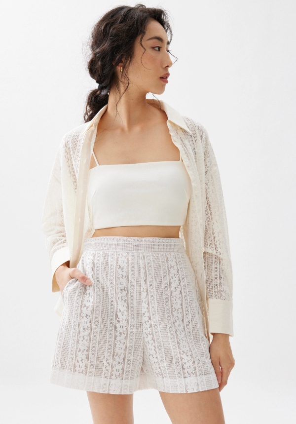 Lace A-line Shorts - 图片 4