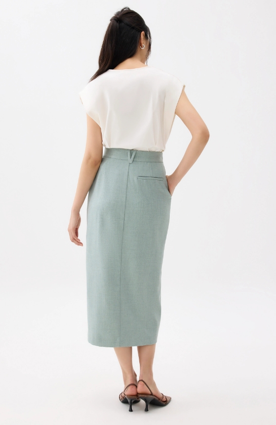 Tailored Column Midi Skirt - 图片 3