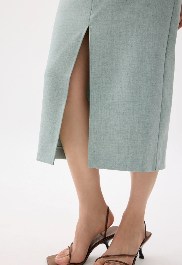 Tailored Column Midi Skirt - 图片 2
