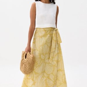 High Waist A-line Wrap Skirt